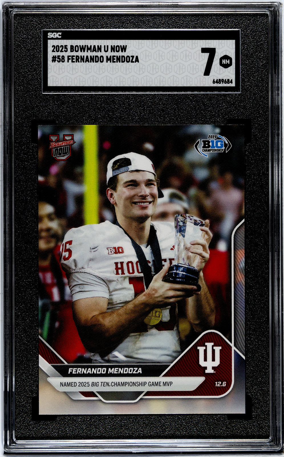 Graded 2025 Topps Bowman U Now Fernando Mendoza #58 Rookie RC Football Card SGC 7 Near Mint