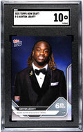Graded 2025 Topps Now Ashton Jeanty #D2 Record Setting RB Selected 6th Overall Rookie RC Football Card SGC 10 Gem Mint