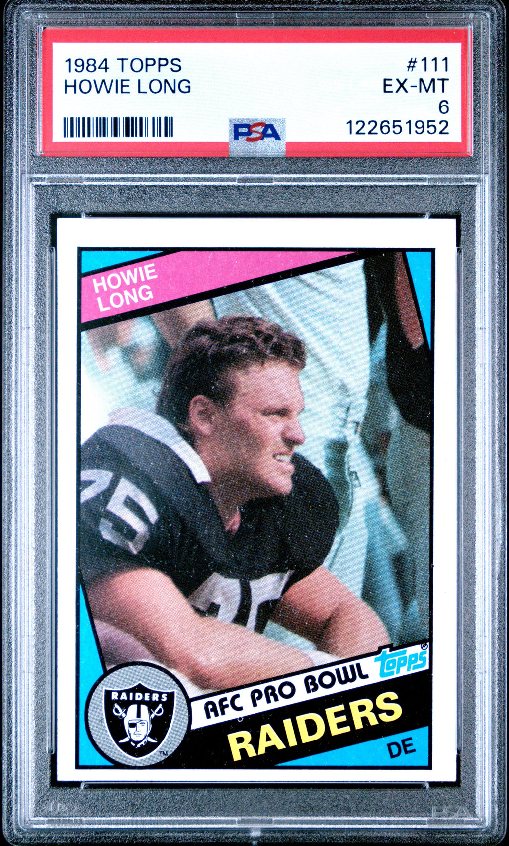 Graded 1984 Topps Howie Long #111 Rookie RC Football Card PSA 6 Excellent