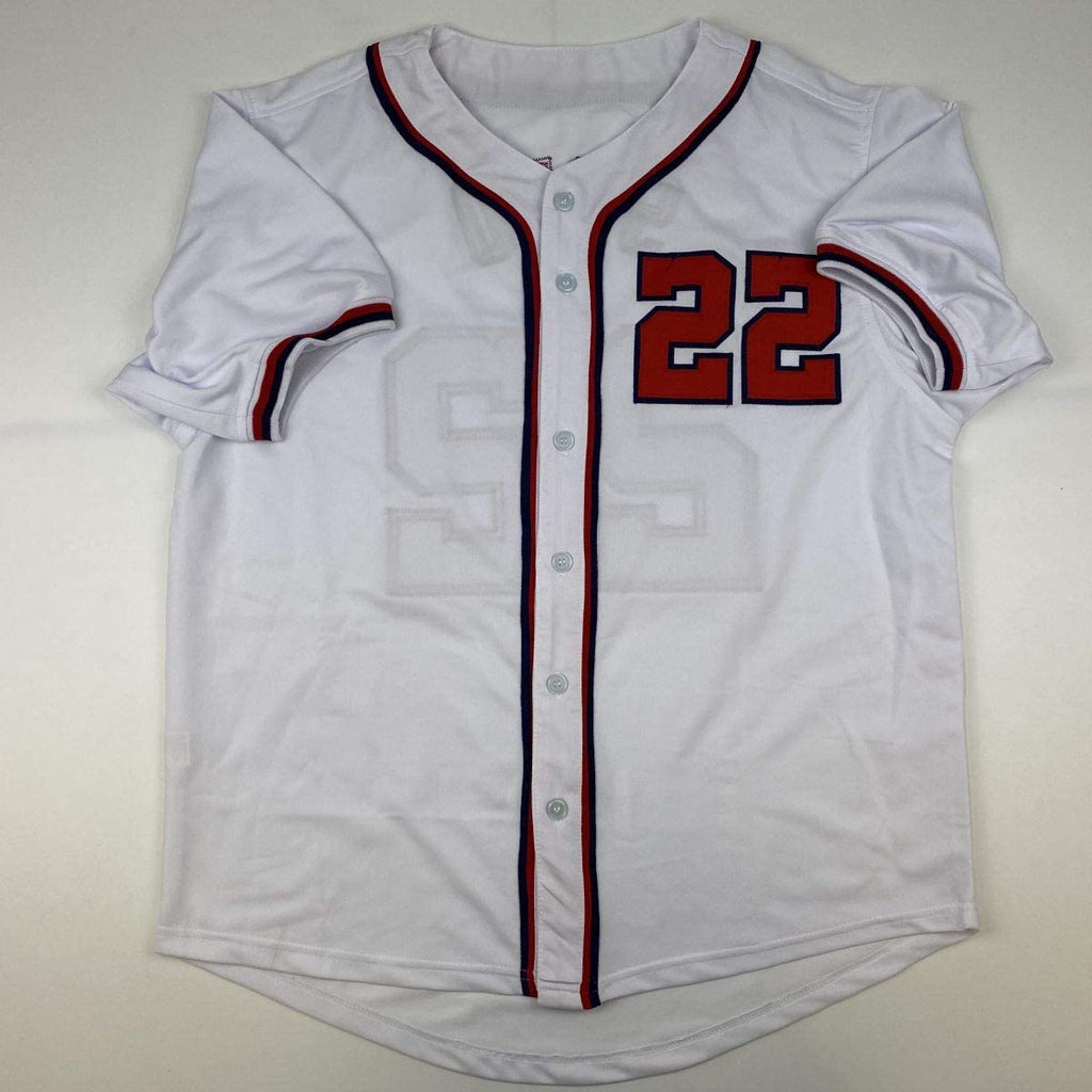 Autographed/Signed Juan Soto Washington White Baseball Jersey Beckett BAS COA