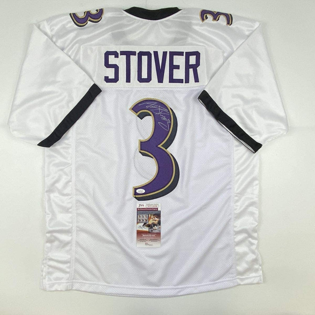 Autographed/Signed Matt Stover Baltimore White Football Jersey JSA COA
