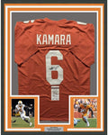 Framed Autographed/Signed Alvin Kamara 35x39 Tennessee Volunteers Orange College Football Jersey JSA COA