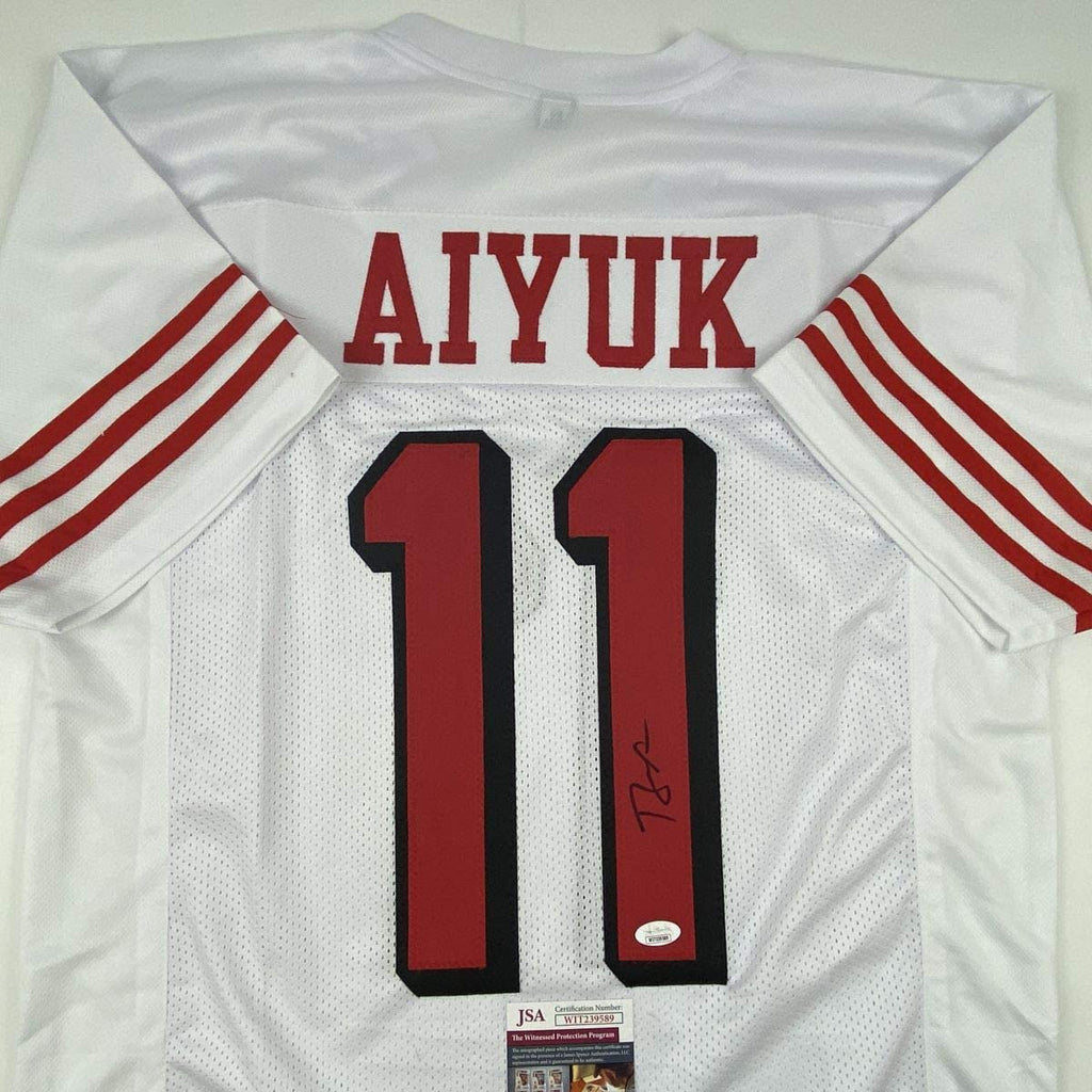 Autographed/Signed Brandon Aiyuk San Francisco White Alternate Football Jersey JSA COA