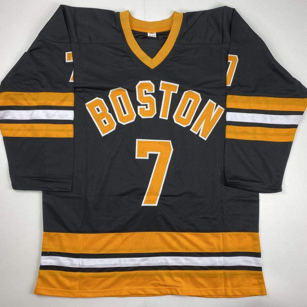 Autographed/Signed Phil Esposito Boston Black Hockey Jersey JSA COA