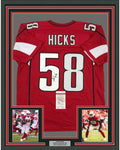 Framed Autographed/Signed Jordan Hicks 35x39 Arizona Red Football Jersey JSA COA