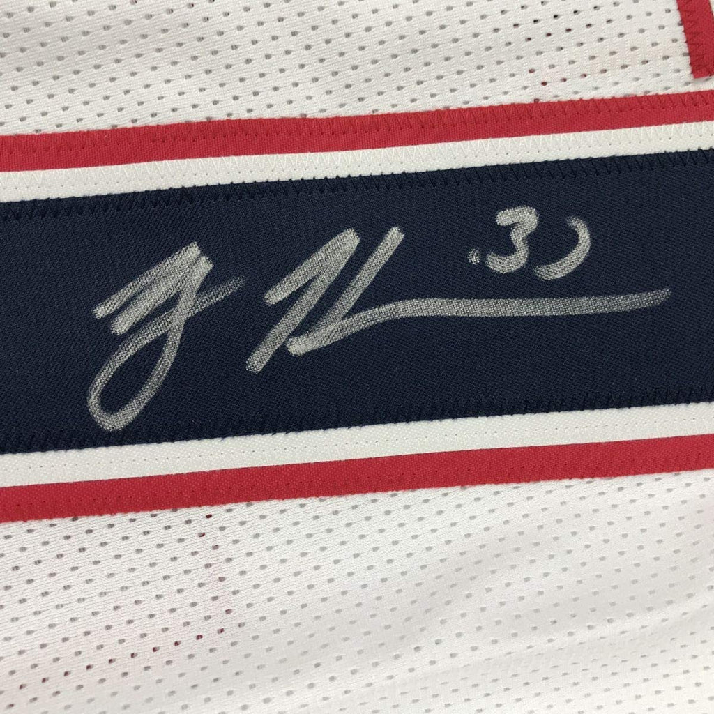 Autographed/Signed Rodney Harrison New England White Football Jersey JSA COA