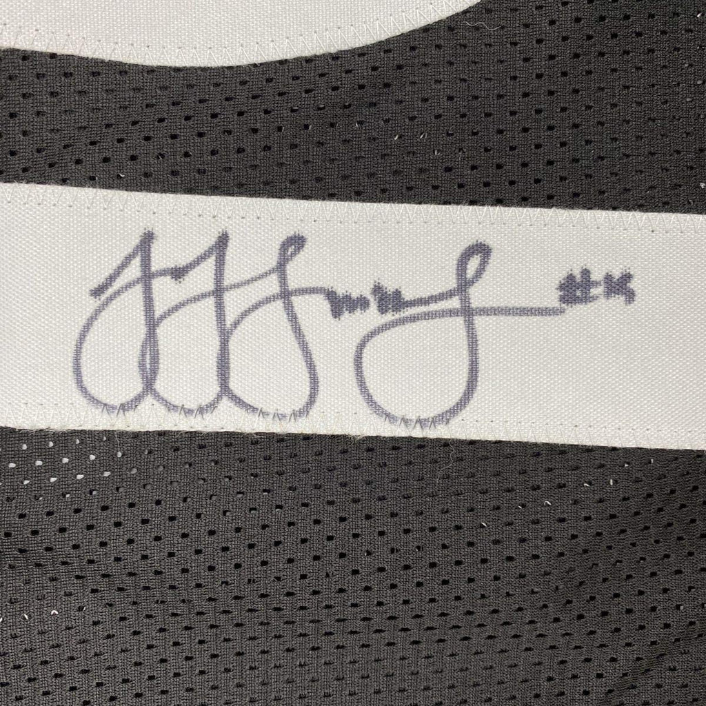 Autographed/Signed JuJu Smith-Schuster Pittsburgh Black Football Jersey Beckett BAS COA