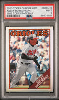 Graded 2023 Topps Chrome Update Adley Rutschman #88CU19 1988 Topps Baseball Rookie RC Baseball Card PSA 9 Mint