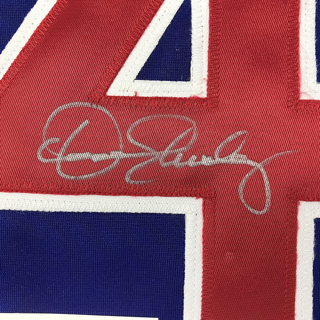 Autographed/Signed Dennis Eckersley Chicago Blue Baseball Jersey JSA COA
