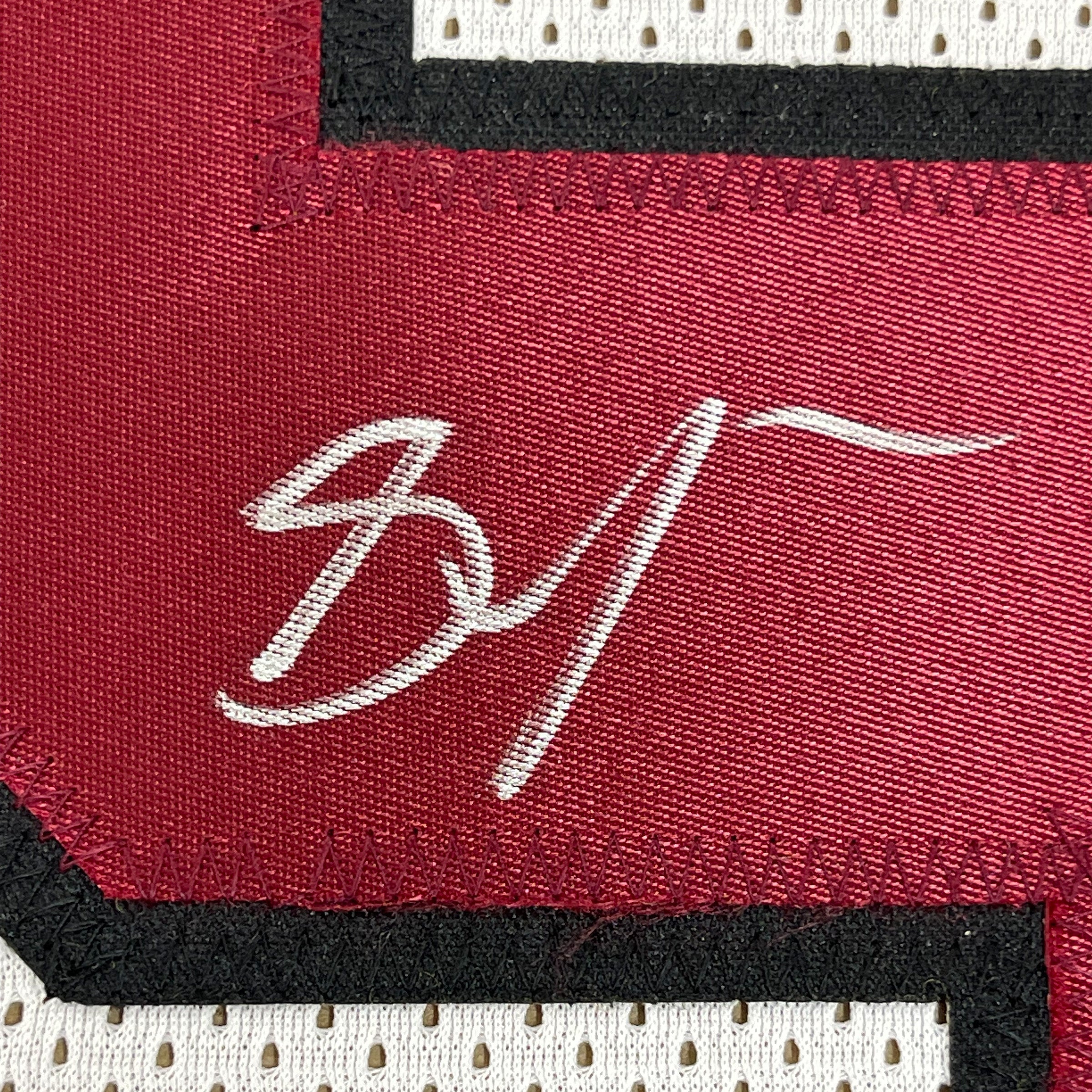 Framed Autographed/Signed Stephon Gilmore 35x39 South Carolina White College Football Jersey PSA/DNA COA