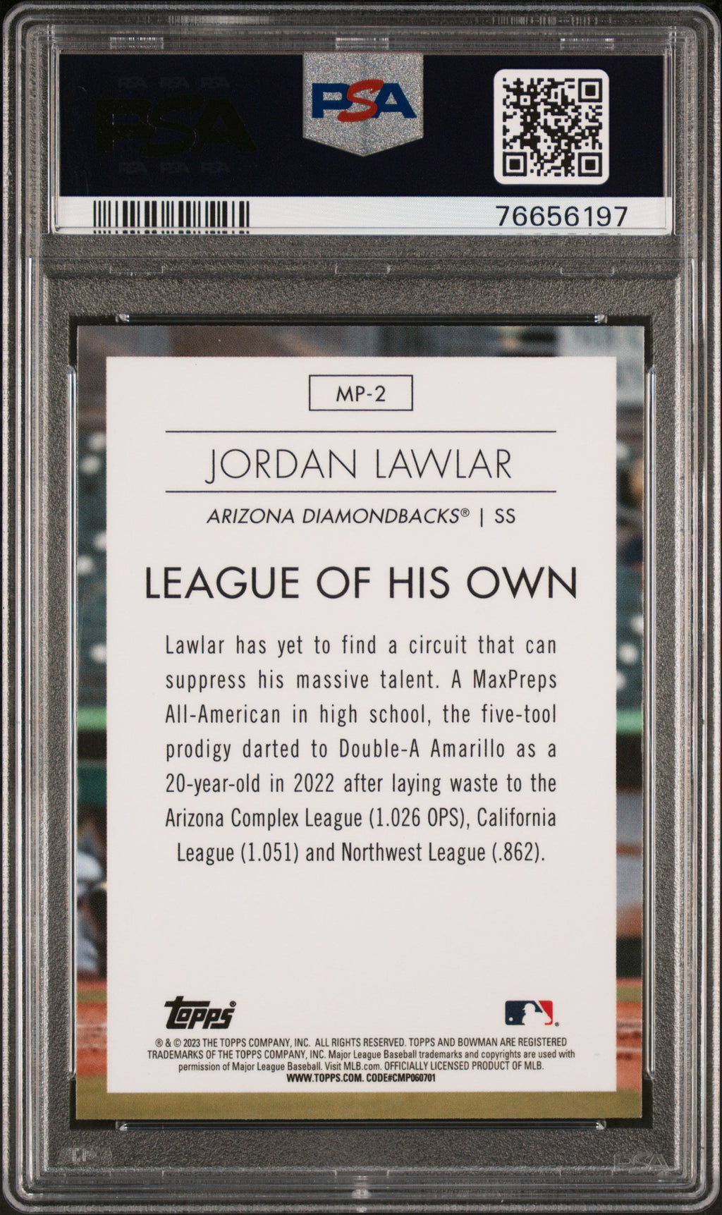 Graded 2023 Topps Bowman Jordan Lawler #MP2 Modern Prospects Rookie RC Baseball Card PSA 10 Gem Mint