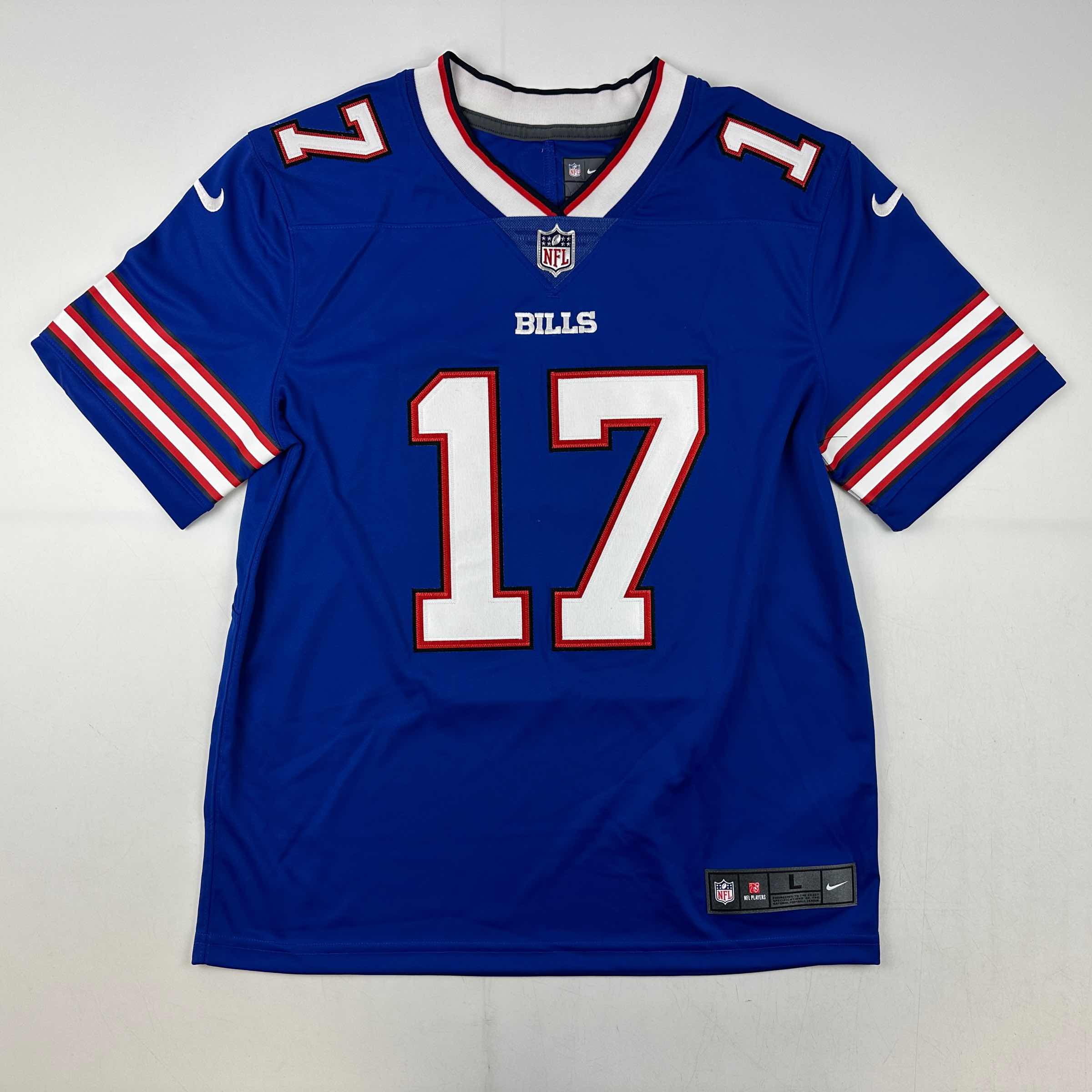 Autographed/Signed Josh Allen Buffalo Bills Blue Authentic Elite Football Jersey Fanatics COA