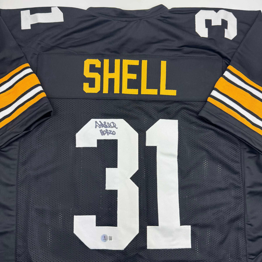 Autographed/Signed Donnie Shell Pittsburgh Black Football Jersey JSA COA