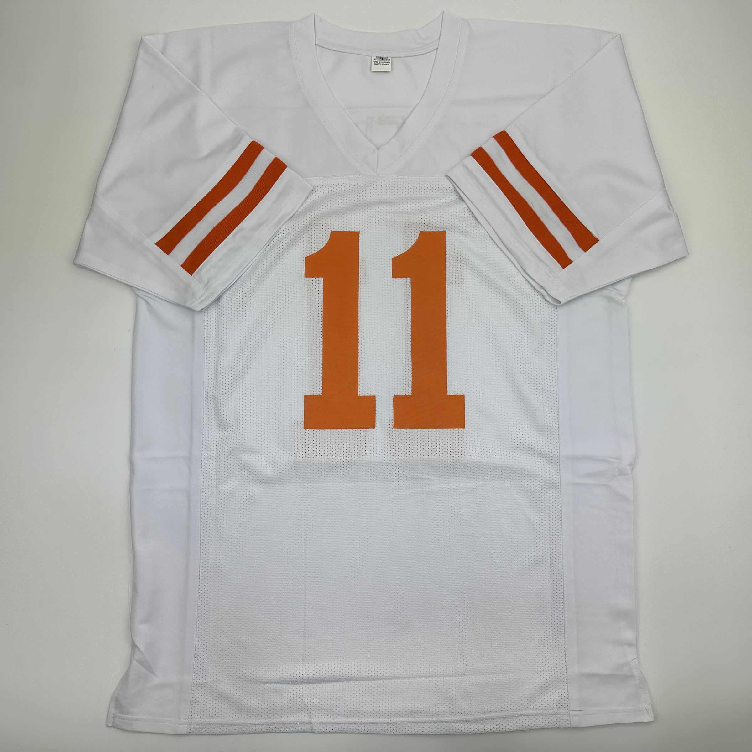 Autographed/Signed Major Applewhite Texas White College Football Jersey JSA COA