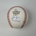 Autographed/Signed George Springer 2017 World Series Champs Rawlings Official Major League Baseball ROML USASM COA