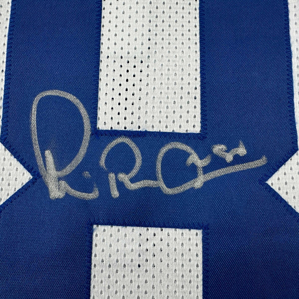 Autographed/Signed Michael Irvin Dallas White Football Jersey Beckett BAS COA