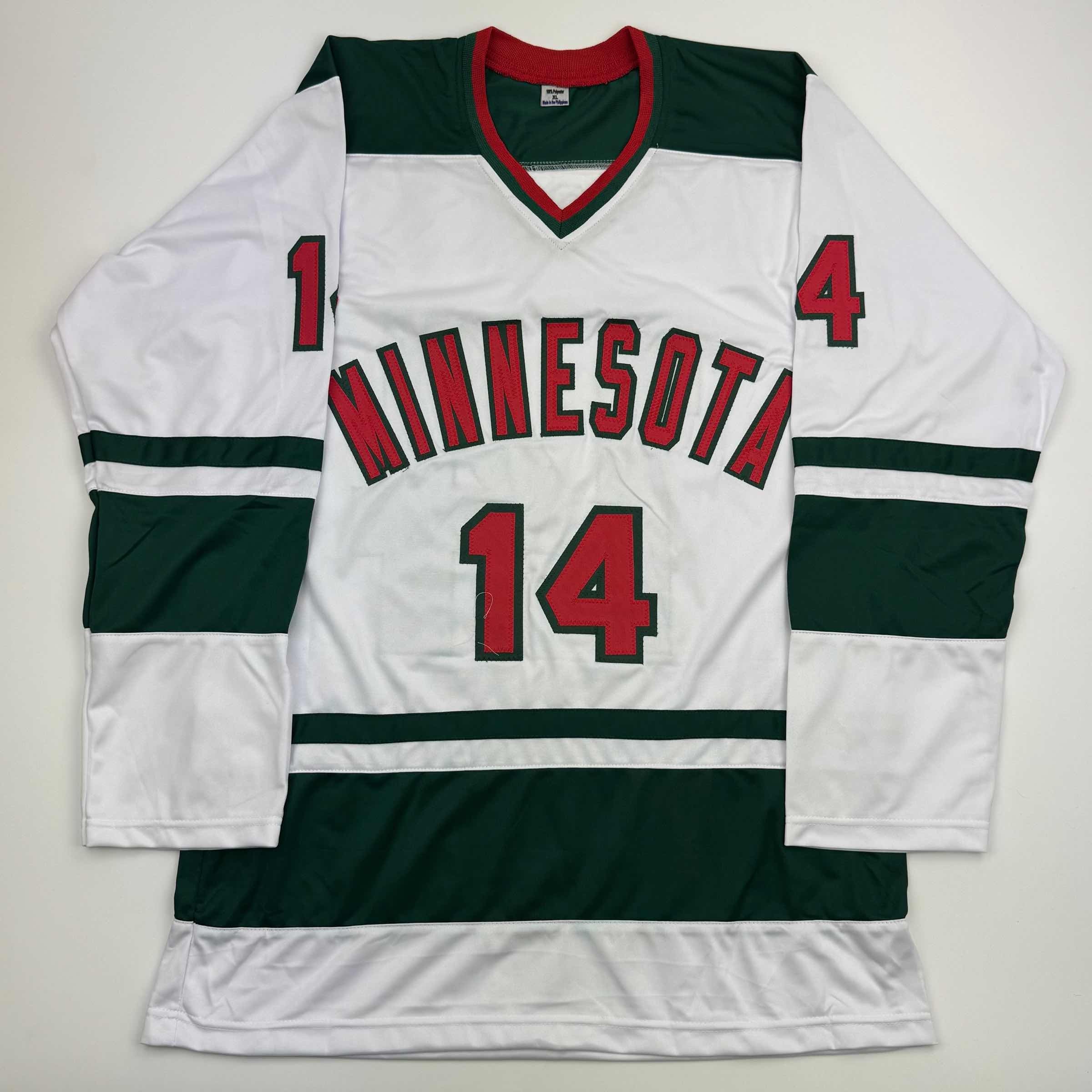 Autographed/Signed Joel Eriksson Ek Minnesota White Hockey Jersey Beckett BAS COA