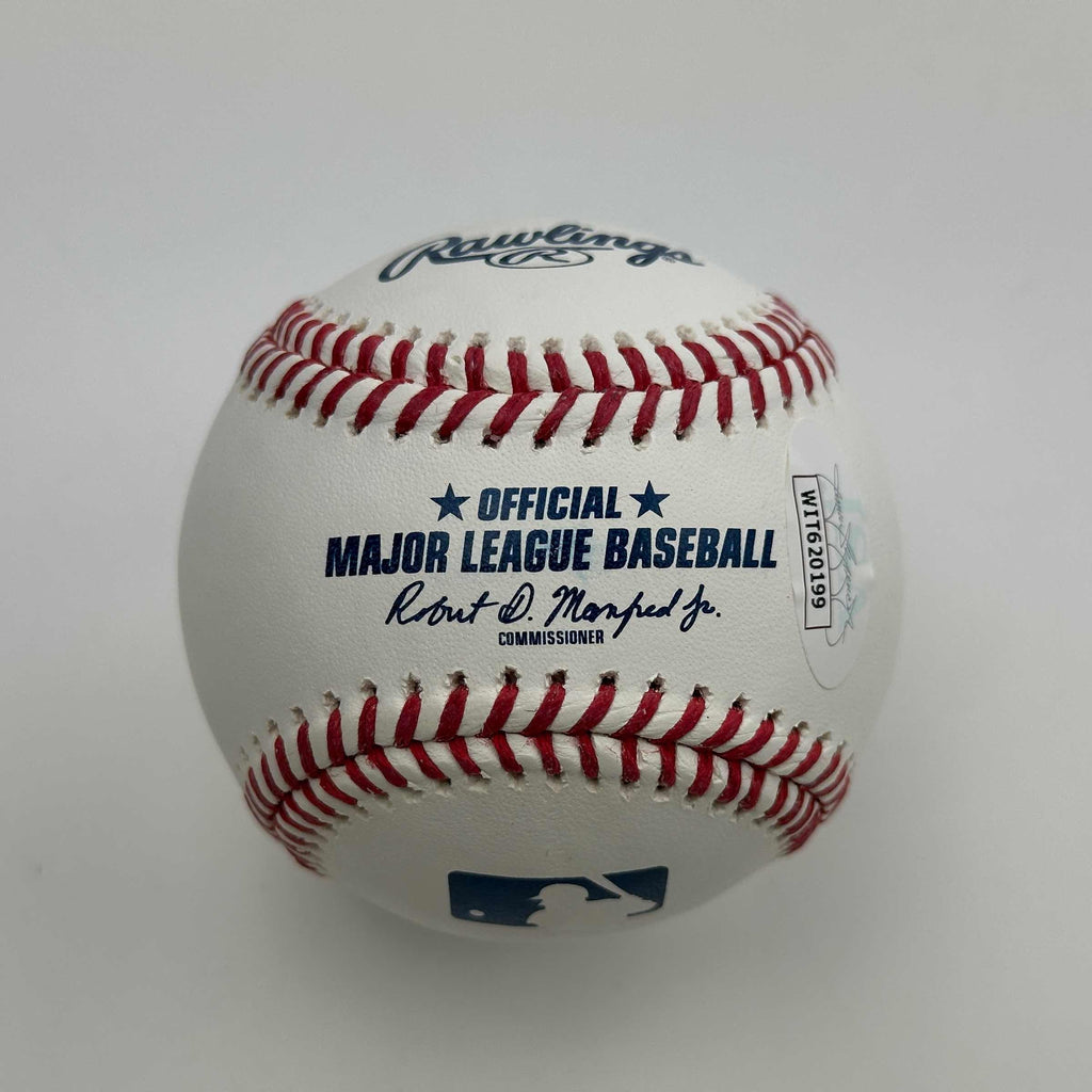 Autographed/Signed Wade Boggs Rawlings Official Major League Baseball ROML JSA COA Auto