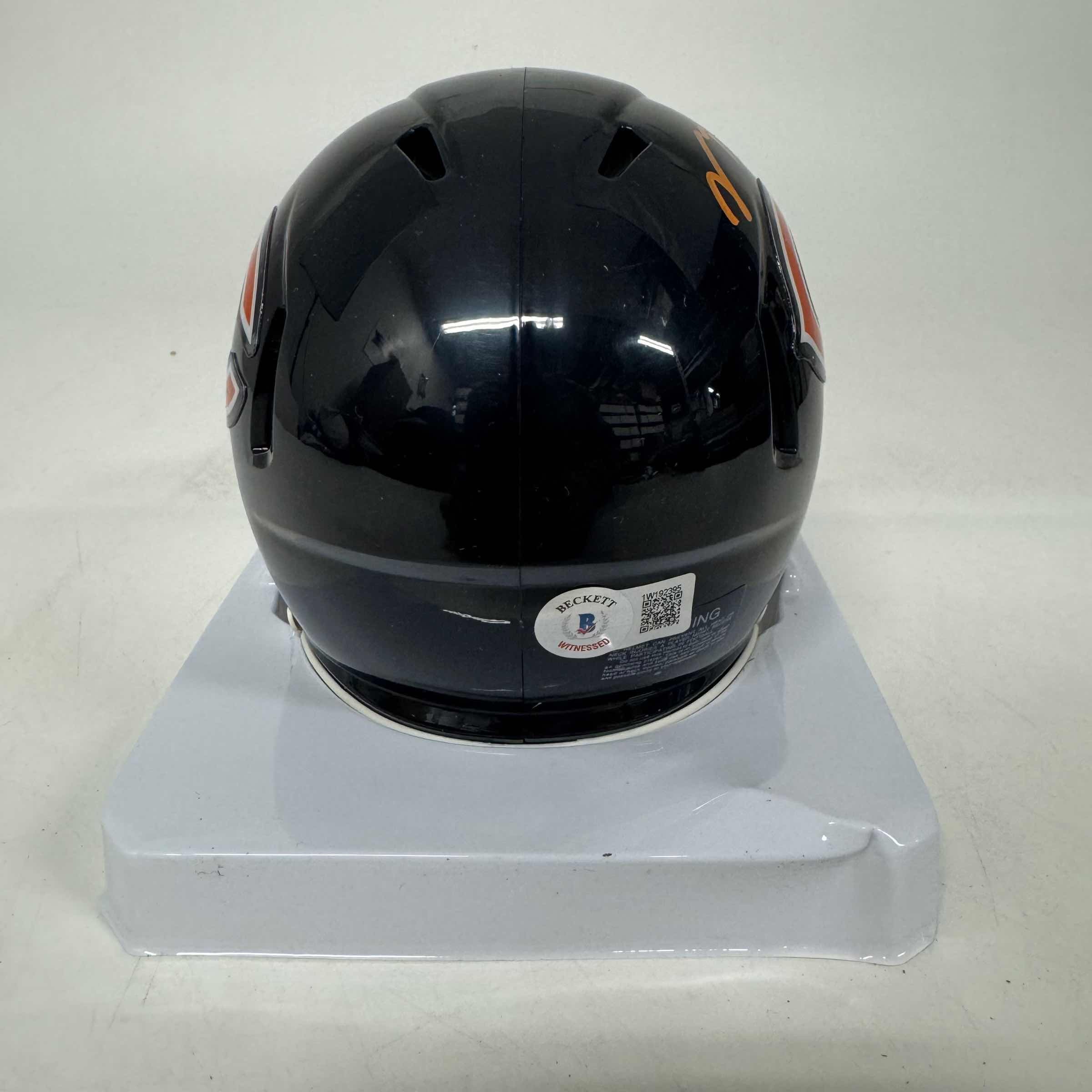 Autographed/Signed Montez Sweat Chicago Bears Mini Football Helmet Beckett BAS COA