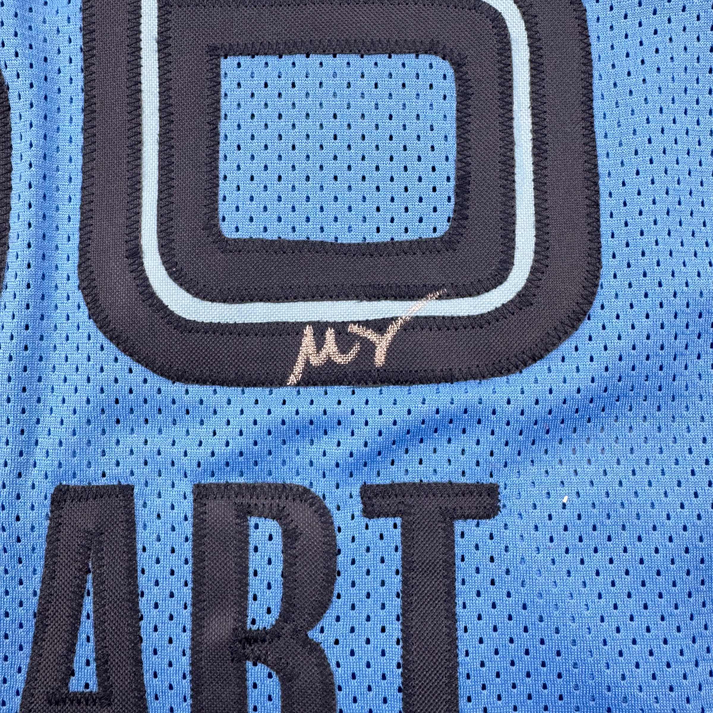 Autographed/Signed Marcus Smart Memphis Light Blue Basketball Jersey Beckett BAS COA