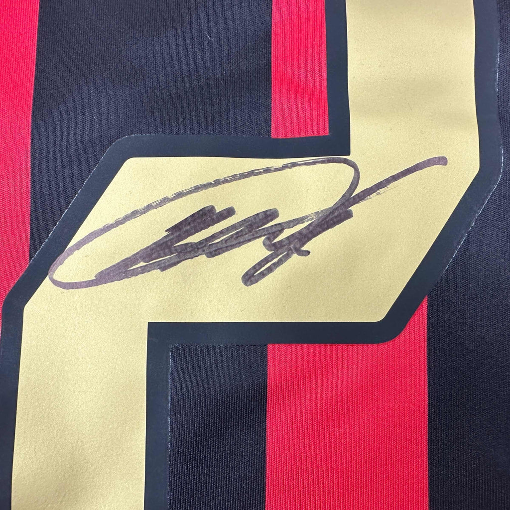 Autographed/Signed Ricardo Kaka AC Milan Black/Red Soccer Futbol Jersey Beckett BAS COA