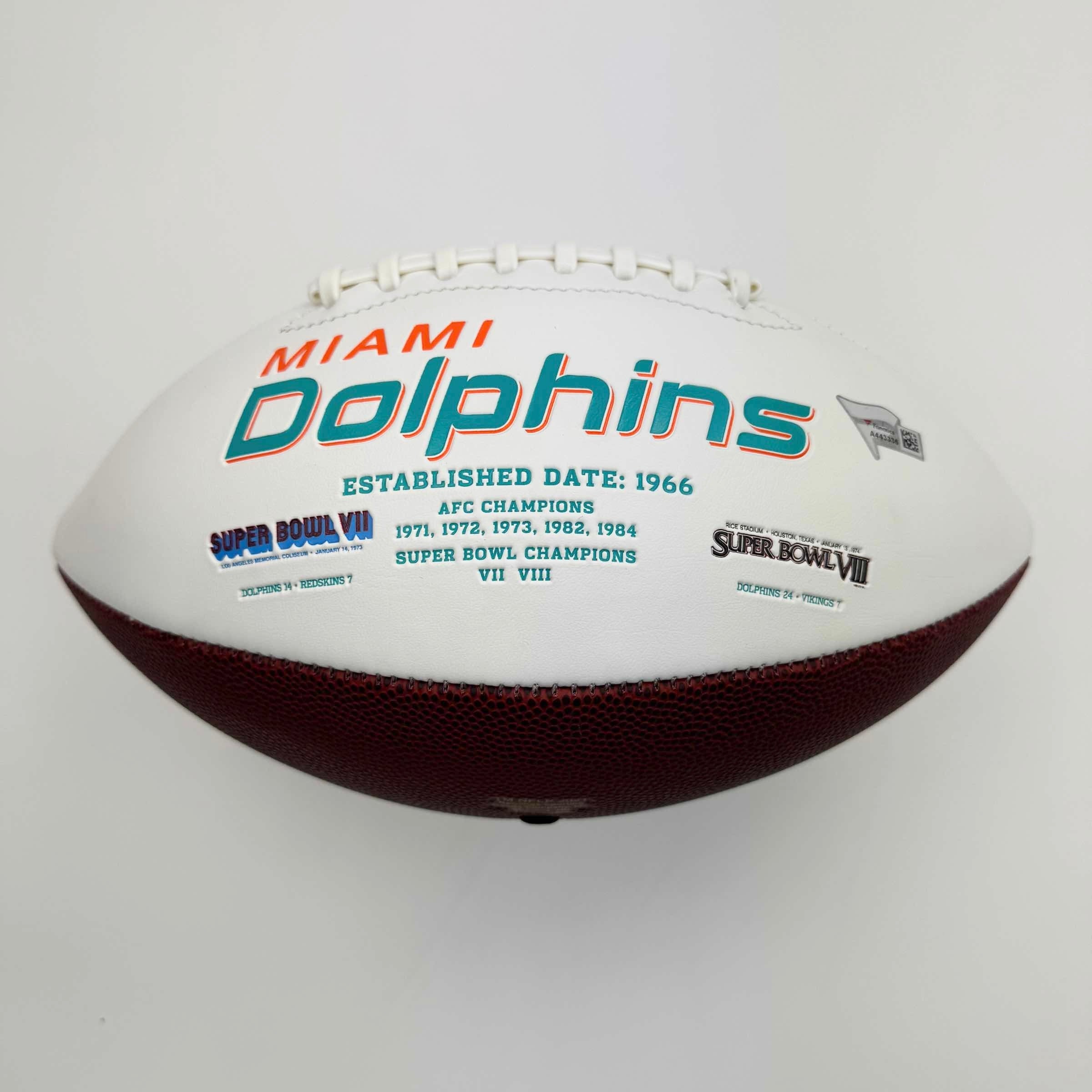 Autographed/Signed Dan Marino Miami Dolphins Full Size F/S White Panel Logo Football Fanatics COA