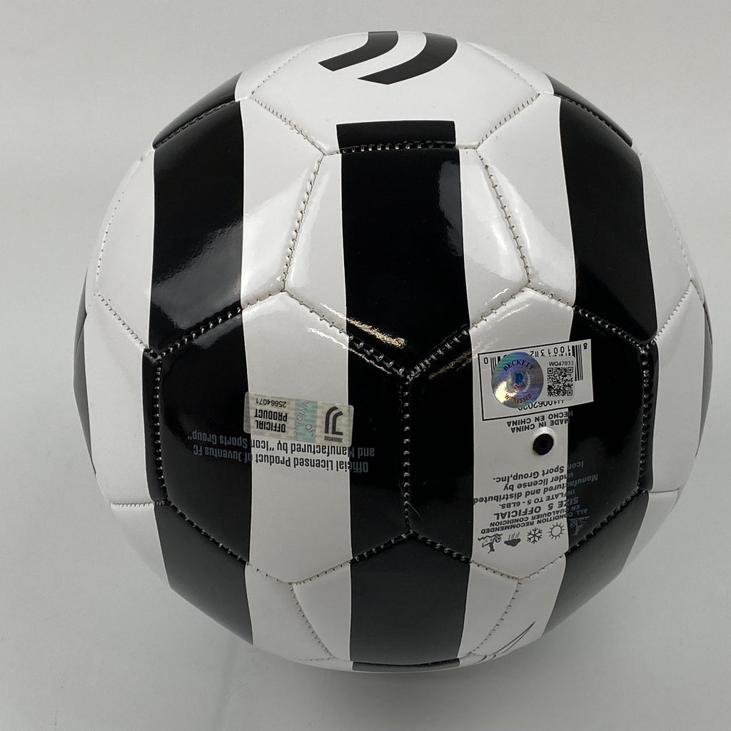 Autographed/Signed Cristiano Ronaldo Juventus Black/White Soccer Ball Beckett BAS COA