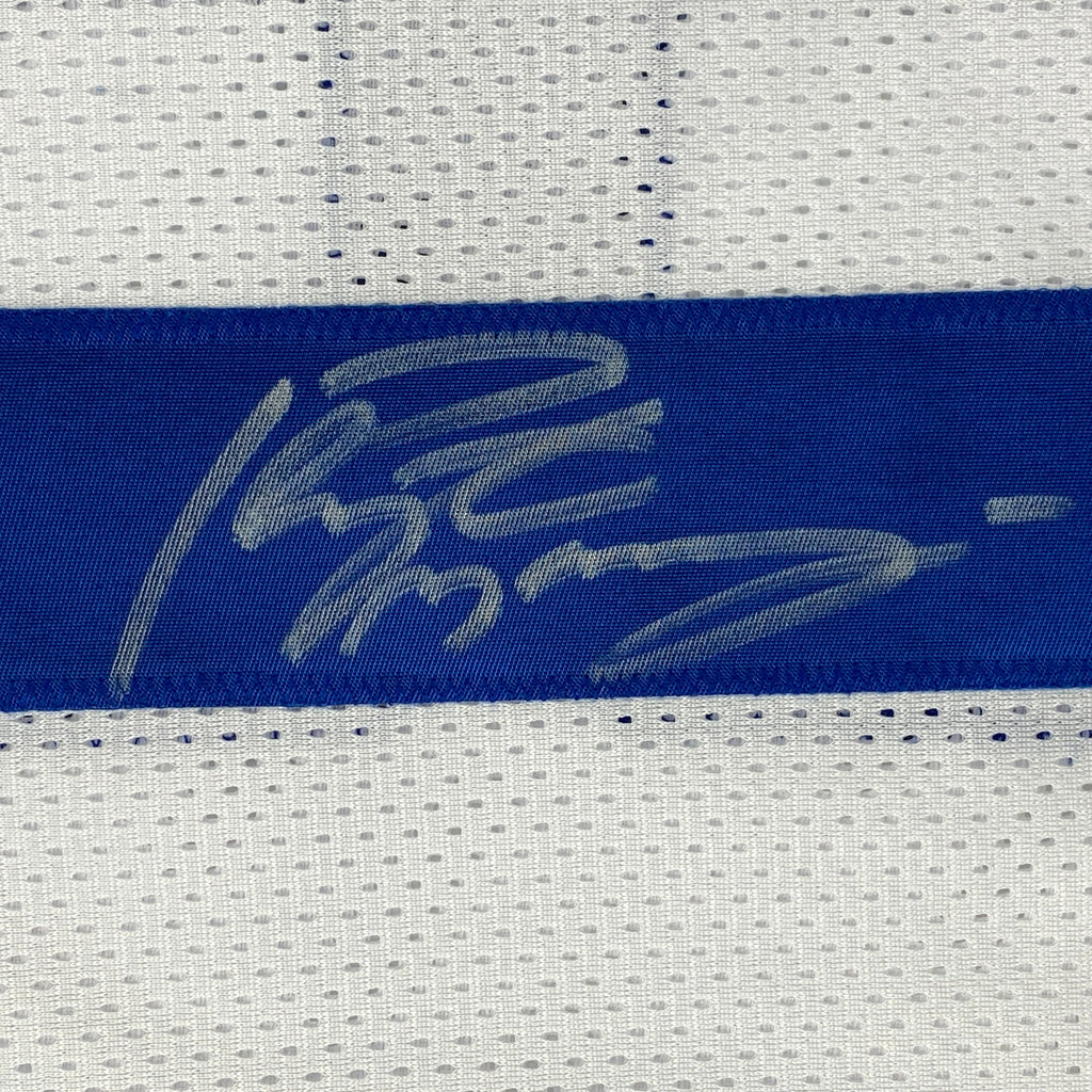 Autographed/Signed Peyton Manning Indianapolis White Football Jersey JSA COA
