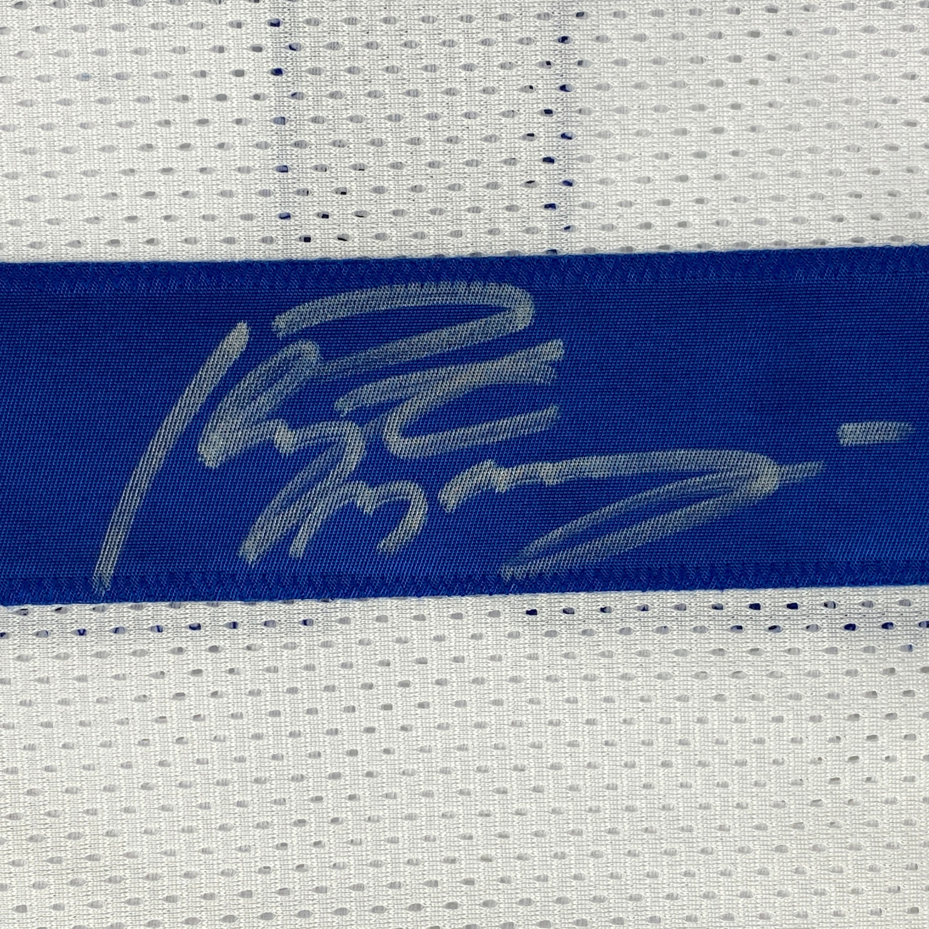 Autographed/Signed Peyton Manning Indianapolis White Football Jersey JSA COA