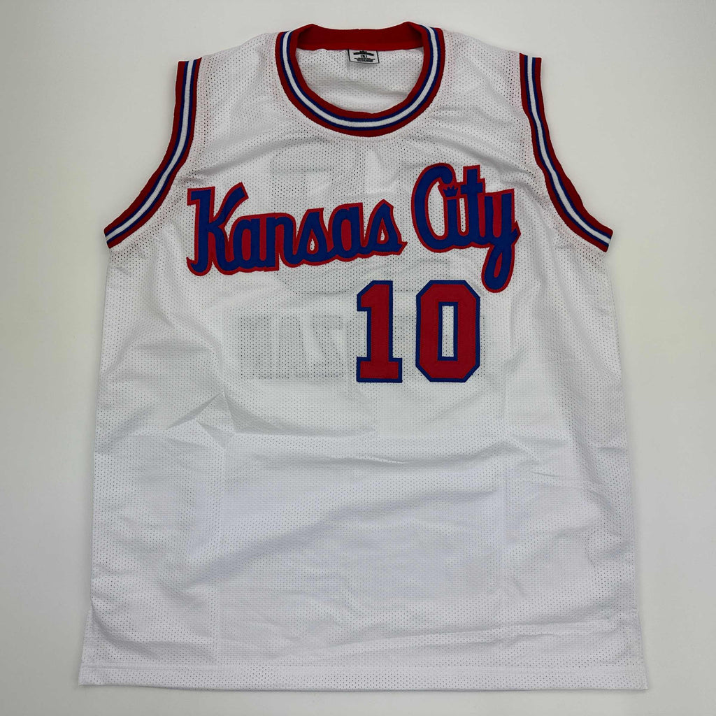 Autographed/Signed DeMar DeRozan Sacramento White Kansas City Retro Basketball Jersey Beckett BAS COA