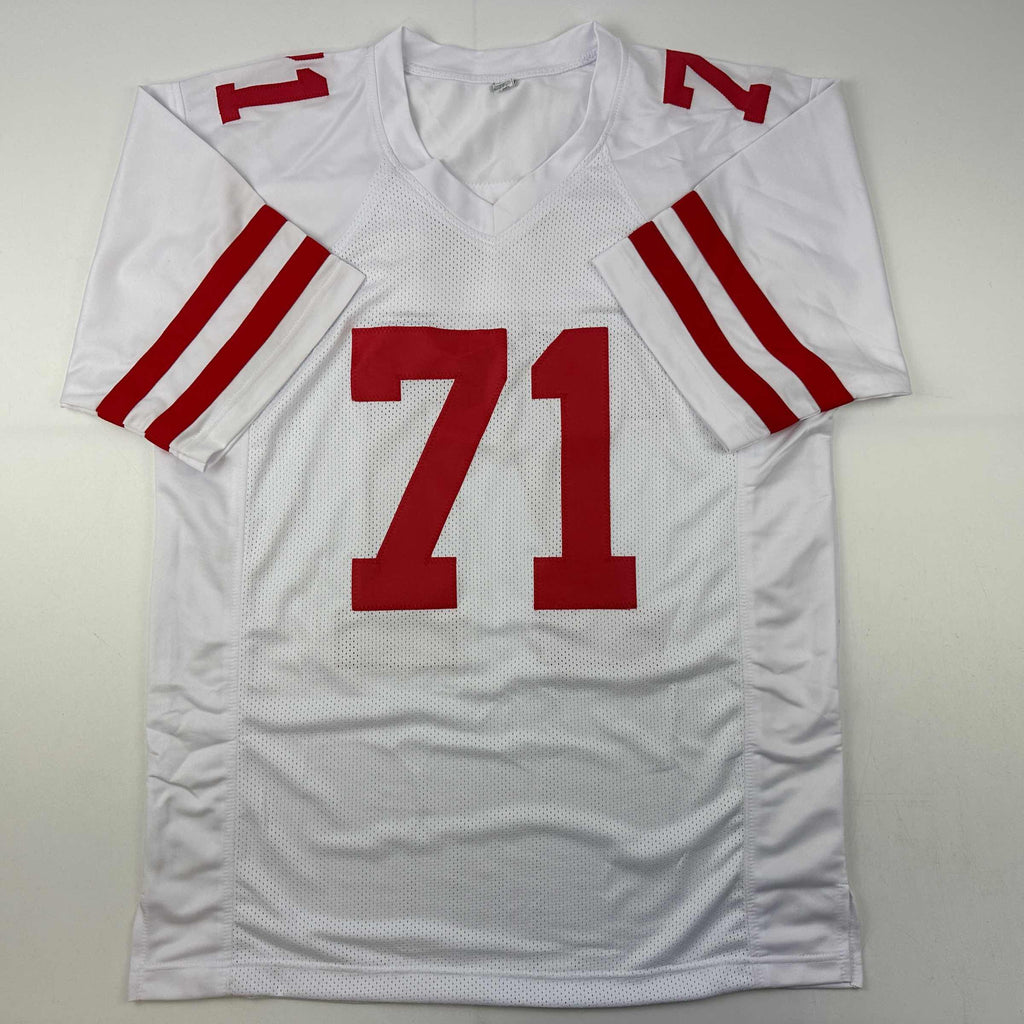 Autographed/Signed Trent Williams San Francisco White Football Jersey Beckett BAS COA