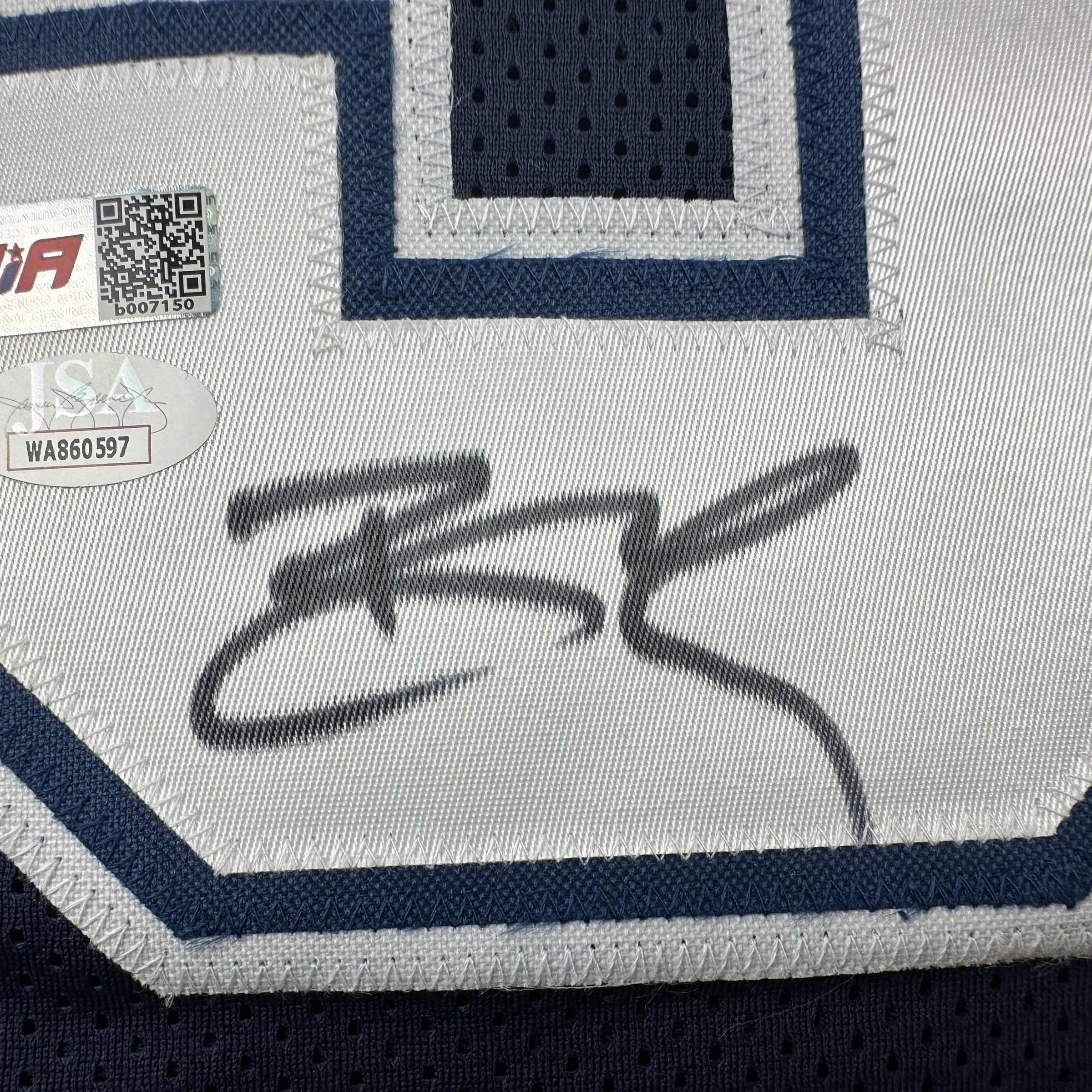 Autographed/Signed Brandin Cooks Dallas Blue Football Jersey JSA COA