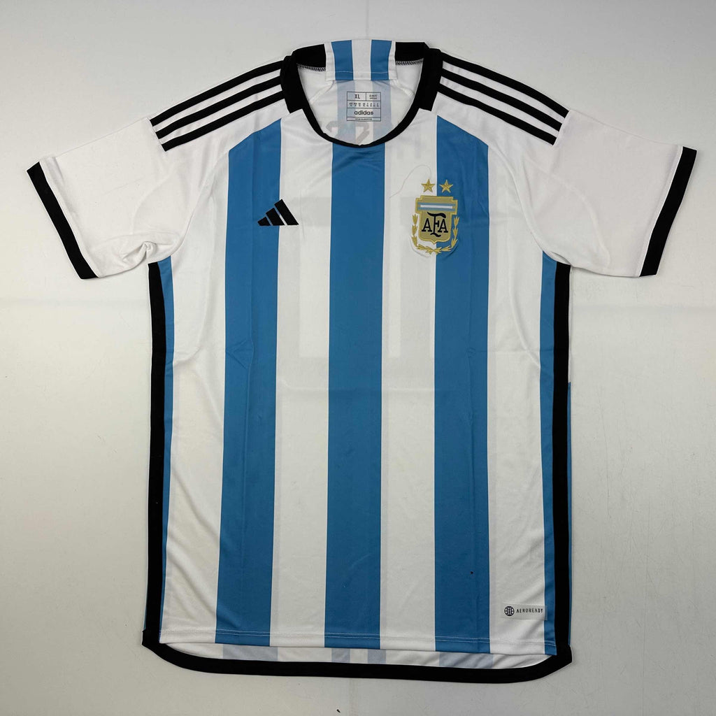 Autographed/Signed Lionel Leo Messi Argentina Blue/White Soccer Jersey Beckett BAS COA/LOA