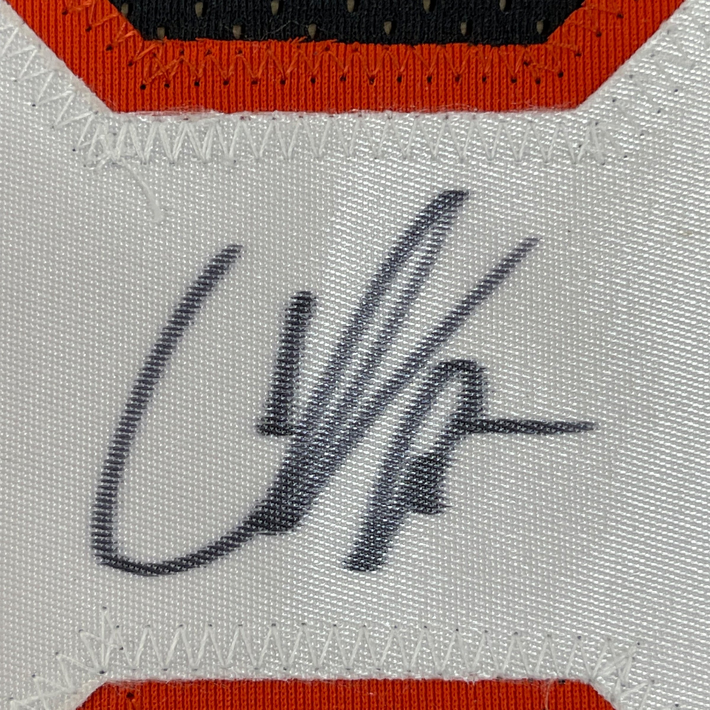 Framed Autographed/Signed Chad Johnson 35x39 Ochocinco Cincinnati Black Retro Football Jersey JSA COA