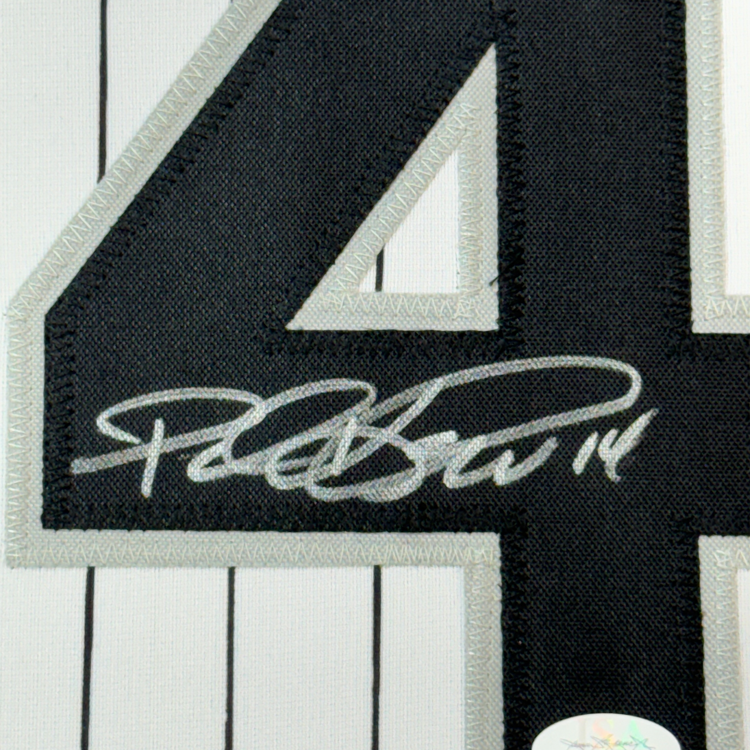 Framed Autographed/Signed Paul Konerko 35x39 Chicago Pinstripe Baseball Jersey JSA COA