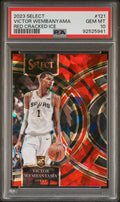 Graded 2023 Panini Select Victor Wembanyama #121 Red Cracked Ice Rookie RC Basketball Card PSA 10 Gem Mint