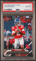 Graded 2024 Topps Bowman U Now Jaxson Dart #10 Rookie RC Football Card PSA 10 Gem Mint