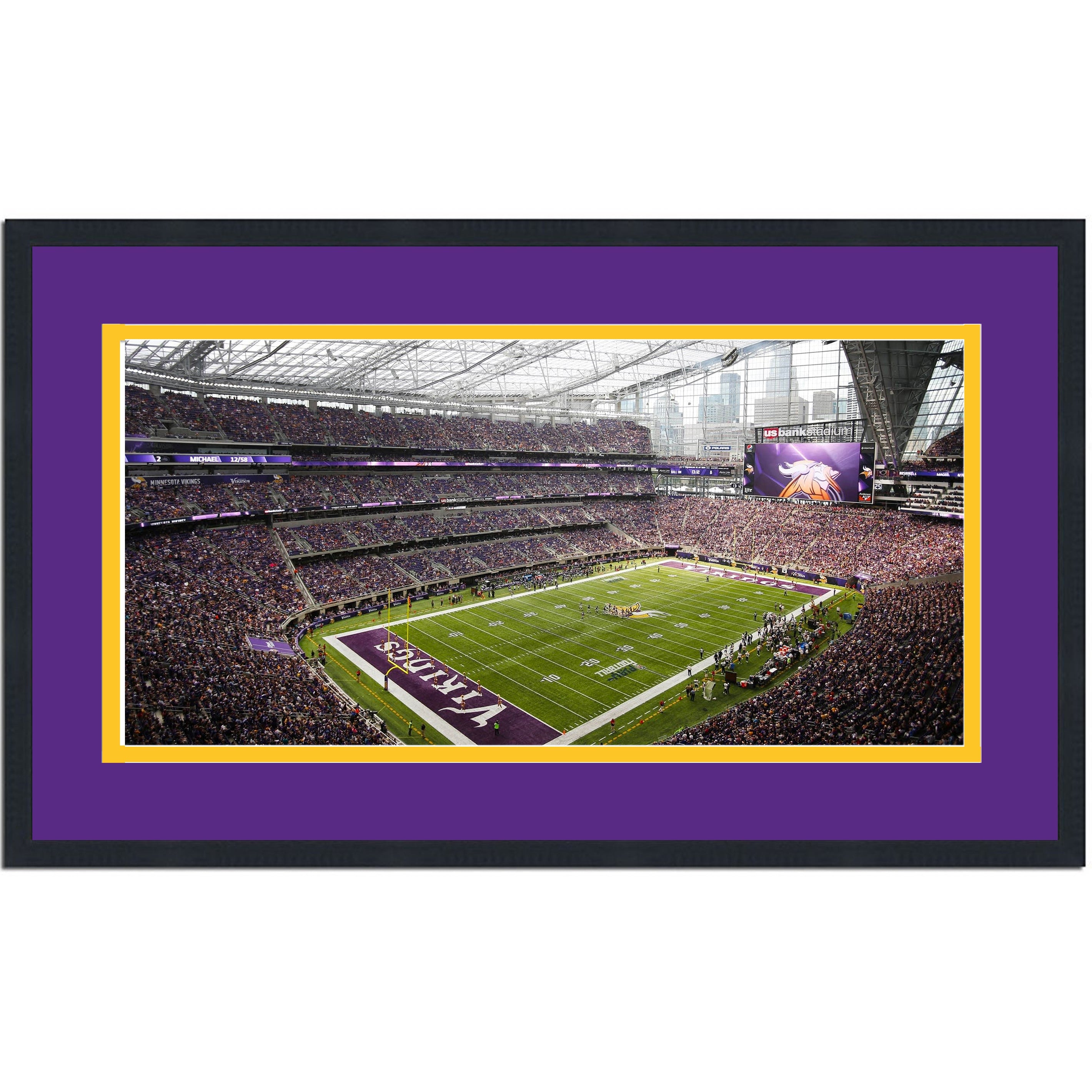 Framed US Bank Stadium Minnesota Vikings 16x24 Football Photo Professionally Matted