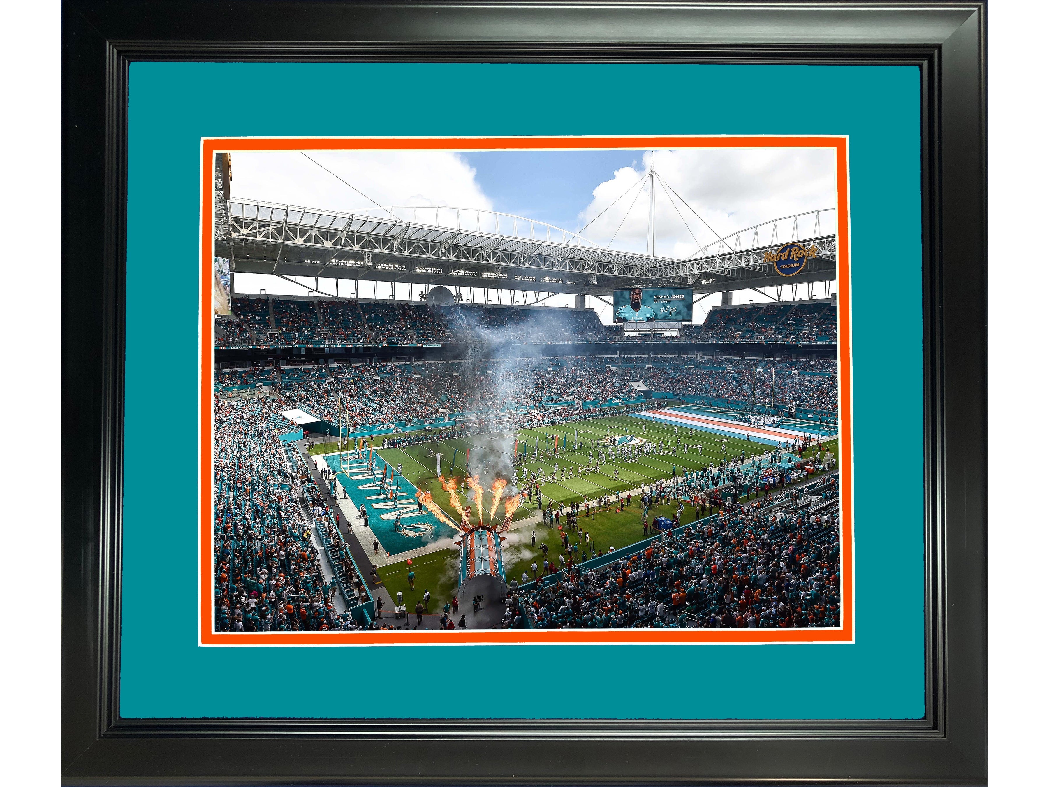 Framed Hard Rock Stadium Miami Dolphins 11"x14" Football Photo Professionally Matted