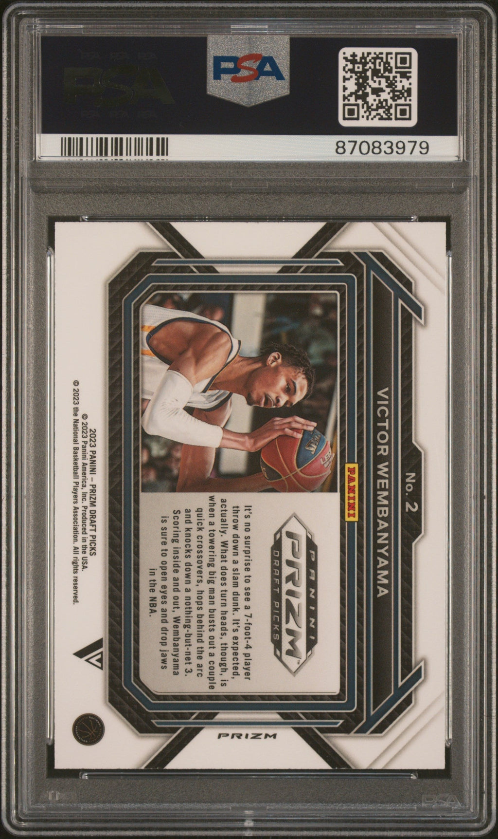 Graded 2023 Panini Prizm Draft Picks Victor Wembanyama #2 Variation Green Rookie RC Basketball Card PSA 10 Gem Mint