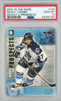 Graded 2004 In The Game Sidney Crosby #104 Heros & Prospects Rookie RC Hockey Card PSA 10 Gem Mint