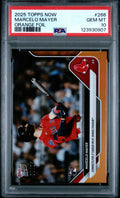 Graded 2025 Topps Now Marcelo Mayer #266 Orange Foil /25 Rookie RC Baseball Card PSA 10 Gem Mint