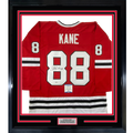 Framed Autographed/Signed Patrick Kane 35x39 Chicago Red Hockey Jersey Beckett BAS COA