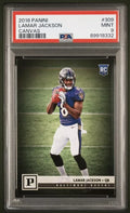 Graded 2018 Panini Lamar Jackson #309 Canvas Rookie RC Football Card PSA 9 Mint