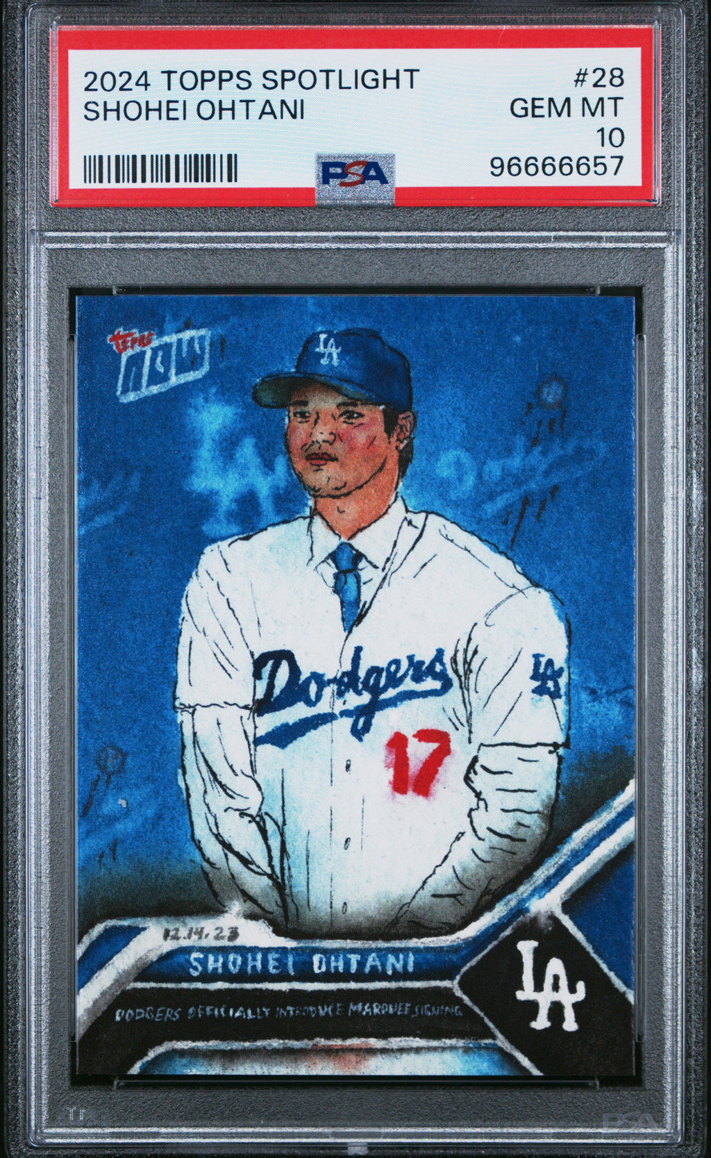Graded 2024 Topps Spotlight Shohei Ohtani #28 Baseball Card PSA 10 Gem Mint